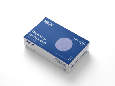 Перчатки нитрил. неопудр. VitaVet 3 г., размер S голубые 50 пар (100 шт) (ИМПОРТ)