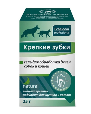 Крепкие Зубки гель для обработки десен кошек и собак, 25г NEW