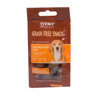 ТитБит снеки Grain Free беззерновой с мясом кролика и морковью