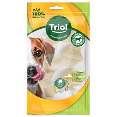 Триол Косточка жевательная DENTAL BRH- 4 узловая белая 10см, 30-35г (уп.3шт) (10151061) Триол Косточка жевательная DENTAL BRH- 4 узловая белая 10см, 30-35г (уп.3шт) (10151061)