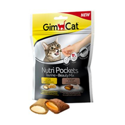 Джимкет (Gimcat) вит. лакомство Nutri Pockets Mix 150г, подушечки таурин + биотин д/кошек