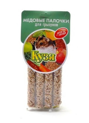 Кузя 0,14кг палочки медовые фрукты для грызунов (4шт) Кузя 0,14кг палочки медовые фрукты для грызунов (4шт)