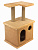 Домик (Меридиан) Квадратный с фигурной полкой, джут (45*35*70) светло-коричневый для кошек