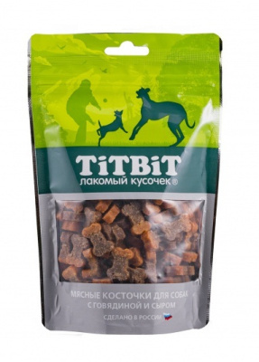 TiTBiT 0,145кг косточки мясные для собак с говядиной и сыром