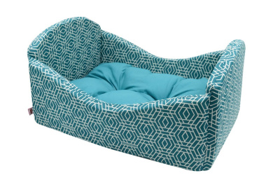 Лежанка (Зооэкспресс) Кроватка Геометрия  бязь №1 50*35*23 см морская волна