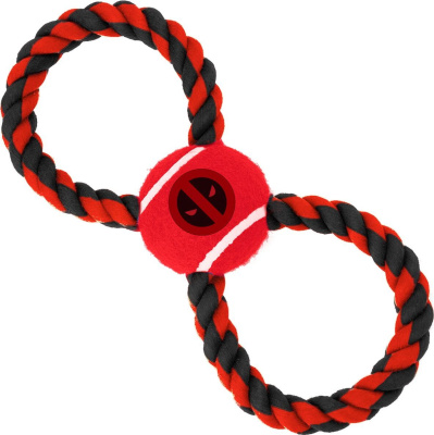 Бакл Игрушка Buckle-Down Дэдпул красный цвет мячик на верёвке  Бакл Игрушка Buckle-Down Дэдпул красный цвет мячик на верёвке