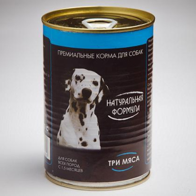 Натуральная формула 410г Три мяса консервы д/собак (071892)