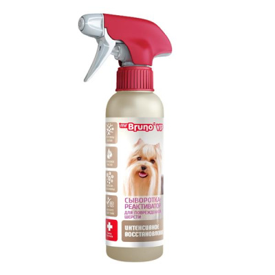 Mr.Bruno VIP: спрей сыворотка-реактиватор "Интенсивное восстановление"  д/повр.шерсти собак, 200мл