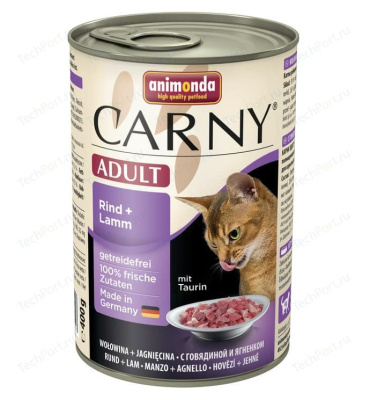 Animonda Carny Adult 400г с говядиной и ягнёнком  консервы для взрослых кошек