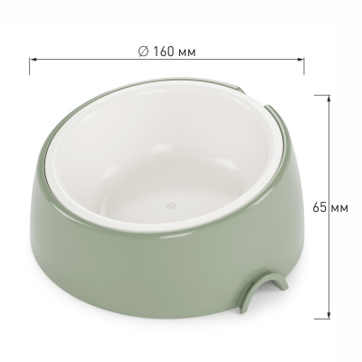Миска-лего (Alta) Юта, 0,3л с наклоном, оливковая (16*16*6,5см)