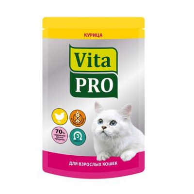 Вита ПРО (Vita PRO) 100г курица пауч д/кошек (596216)