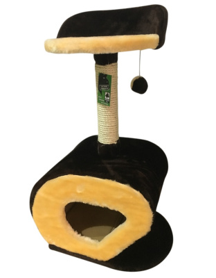 Домик (YUGI) овальный с полкой искусственный мех 40*30*75см /022/