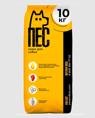 Пёс&Кот 10кг сухой для щенков крупных пород до 15 мес. (вес более 26кг) (167128)