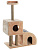 Домик (Меридиан) когтеточка Двухуровневый (72*37*110) светло-коричневый для кошек