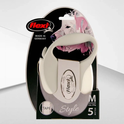 Рулетка (Flexi) Style М ремень 5м до 25кг белый