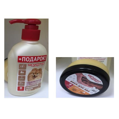 Mr.Bruno VIP: шампунь для короткой шерсти "Минеральный" 250 мл +воск д/лап 100 ПРОМО