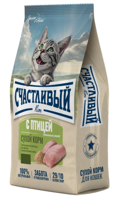 Счастливый кот 1,5кг птица сухой для стерилизованных кошек (550243) 