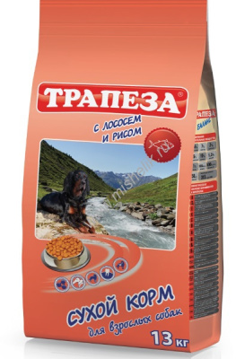 ТРАПЕЗА Лосось с рисом (сух. д/собак) 13кг