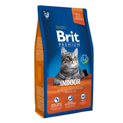 Brit Premium Сat Indoor 1,5кг курица + печень сухой для кошек живущих в помещении (513246)