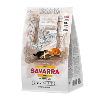 Savarra Adult All/Large Cat  12.0 индейка и рис для всех и крупных пород сухой для кошек