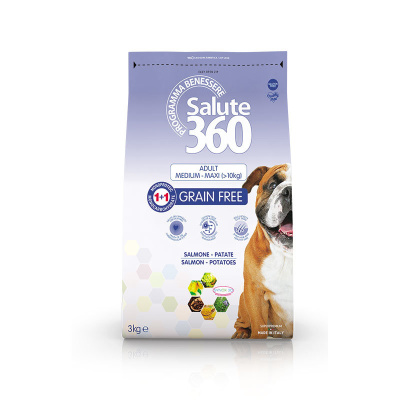 Пет 360 (Pet 360) 360 Salute 3кг беззерновой лосось+картофель сухой д/собак (126758)