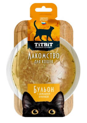 TiTBiT 0,055кг бульон с домашней курочкой лакомство для кошек