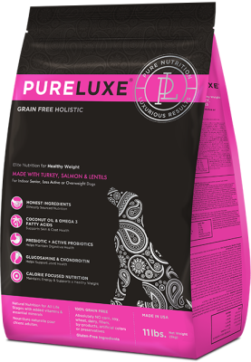 ПУРЛЮКС PURELUXE Элитное Питание для собак норм веса с индейкой, лососем и чечевицей 18,14кг(939662)