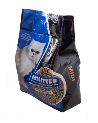 Наполнитель (Catlitter) 5л carbon midi комкующийся для кошек