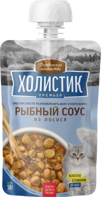 Деревенские лакомства 0,09кг Холистик Премьер Рыбный соус из лосося для кошек (76051387)