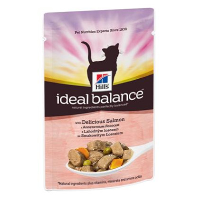 Hill's IB Cat  0.085 лосось + овощи кусочки в соусе влажный д/кошек (10025)