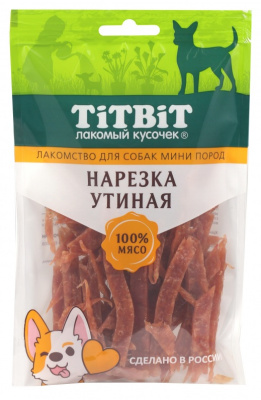 TiTBiT 0,07кг нарезка утиная для собак мини пород