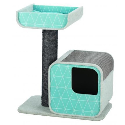 Домик (Trixie) когтеточка Alondra 72 см, аквамарин/серый для кошек