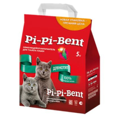 Pi-Pi-Bent  5кг (п/эт.пакет) комк. наполнитель д/котят