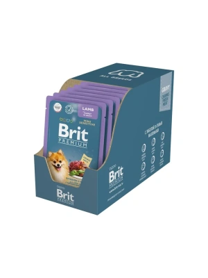 Brit Premium 0,085кг ягненок с морковью кусочки в соусе пауч для взрослых собак мини пород с чувствительным пищеварением (53094)