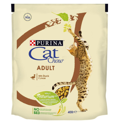 Кэт Чау (Cat Chow) 400г утка (д/взросл.) сухой д/кошек (383470)