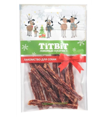 TiTBiT 0,08кг мраморная нарезка из говядины для собак (Новогодняя коллекция) 