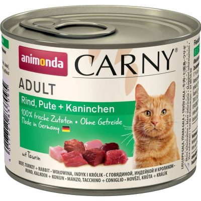 Animonda Carny Adult 0.200 с говядиной, индейкой и кроликом консервы д/кошек