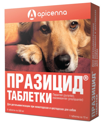 Празицид 6табл. антигельминтик для собак, 1таб./10кг (ЛИЦЕНЗИЯ) Празицид 6табл. антигельминтик для собак, 1таб./10кг (ЛИЦЕНЗИЯ)
