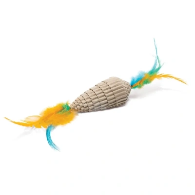 Игрушка (Triol) NATURAL Конус с перьями из гофрокартона для кошек, 80/220мм