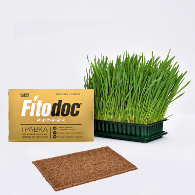 Травка (ФитоДок) 0,08кг для кошек и других домашних питомцев  (лоток)