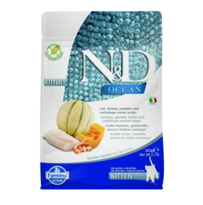 Farmina (Фармина) N&D Cat Ocean 0,3кг треска, креветка, тыква, дыня для котят 2073 (038845)