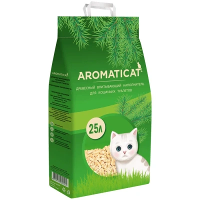 Наполнитель (AromatiCat) древесный впитывающий 25л/15кг (1)