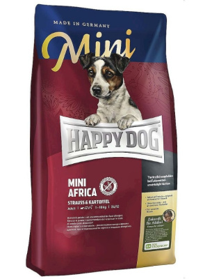 Happy Dog  Supreme Mini Africa 0,3кг мясо страуса монобелок сухой для собак мелких пород при пищевой аллергии (071016)