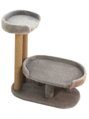 Комплекс (Меридиан) когтеточки с овальными лежаками (63*34*71) светло-серый для кошек