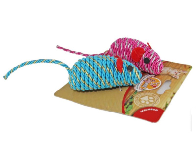 Игрушка Догман мышка гремящяя плетеная 2 шт. (7 см.)