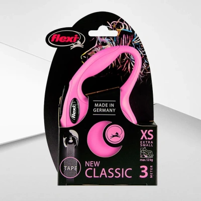 Рулетка (Flexi) Classic New ХS ремень 3м до 12кг розовый