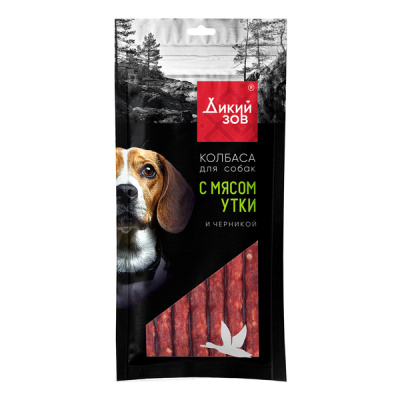 TitBit 0,085кг Дикий Зов колбаса с мясом утки и черникой для собак