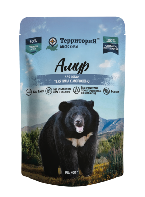 ТерриториЯ Амур 0,4кг телятина с морковью влажный для собак (321236)