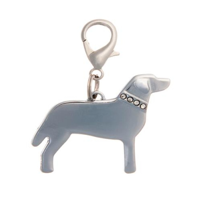 Адресник (V.I.Pet) Силуэт Лабрадор со стразами 35*30 мм, гравировка 19004