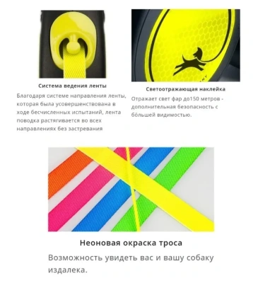 Рулетка (Flexi) New Neon М ремень 5м до 25кг зеленый